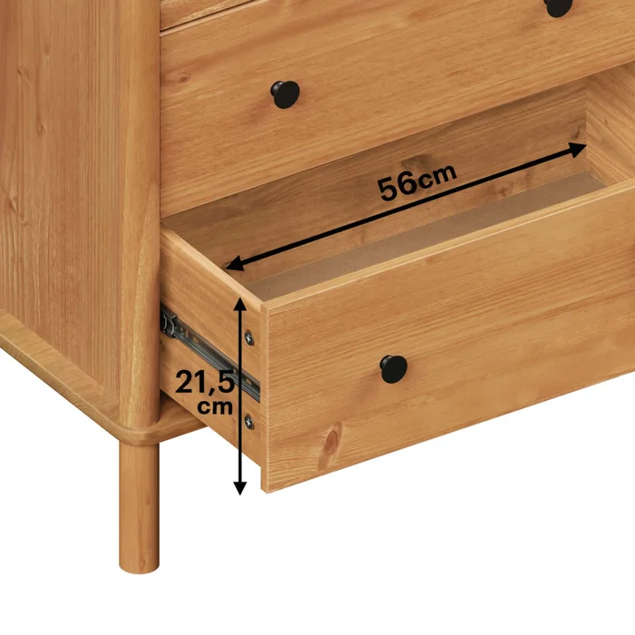 Comoda 6 Cajones Madera Natural-beige Curazao en Madera natural - Cómodas, Uruguay | Divino, vista 5