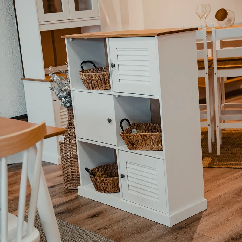 Estantería - 3 Puertas - Línea Oslo - Blanco en Blanco - Bibliotecas, Uruguay | Ecowood