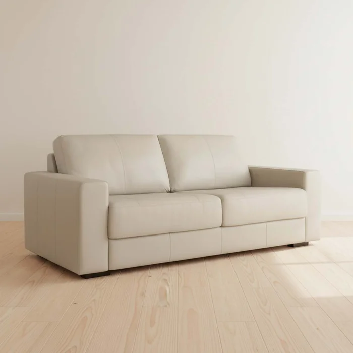 Sillón 2 Cuerpos Cuero-100-natural Natural-beige Texas Crema en Beige - Sillones y sofás, Uruguay | Divino
