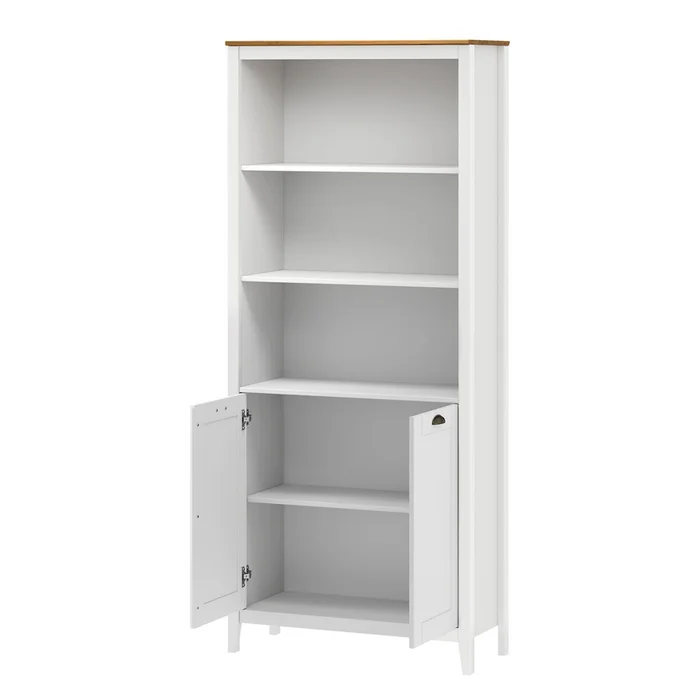 Biblioteca con puertas Linea Rivery en Blanco - Bibliotecas, Uruguay | La Cueva Muebles, vista 2