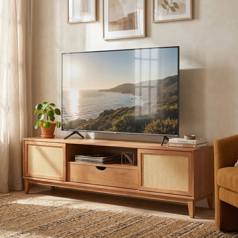 Rack para TV 2 puertas 1 Cajón 1.9 - Urban Oak en Madera natural - Muebles para TV, Uruguay | Rústico Hogar