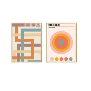 Kit 2 Cuadros – Bauhaus Colores – 30 x 40 en Multicolor - Decoración de pared, Uruguay | Berna home