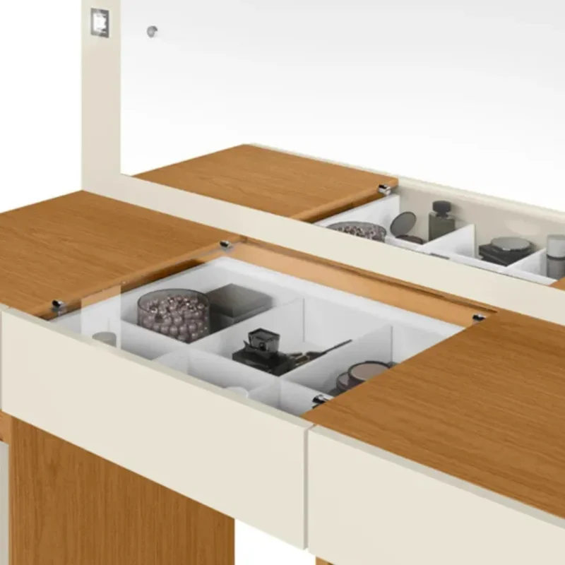 Tocador Espejo Grande Led - Studio - FIT - Marrón en Marrón - Escritorios, Uruguay | Ecowood, vista 3