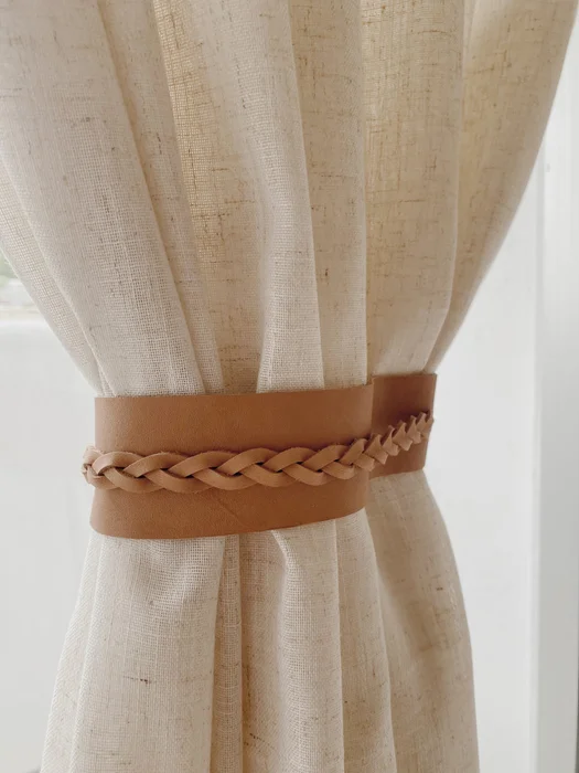 Cortinero faja y trenza de cuero – Set x2 - Percheros y colgadores, Uruguay | Dreams On Time