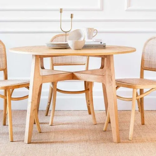 MESA COMEDOR DINAMARCA - 1.10 MTS - ALAMO NATURAL en Madera natural - Mesas de comedor, Uruguay | La Iberica
