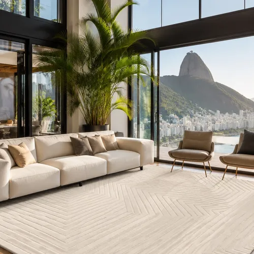 ALFOMBRA MOVIMIENTOS 200 cm x 250 cm Marfil en Beige - Alfombras, Uruguay | Indrana