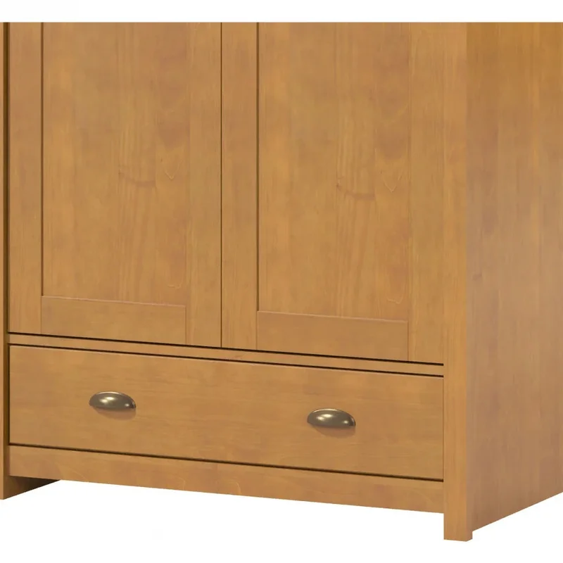 Ropero 2 puertas 1 cajón - Color Madera - Línea Colonial en Madera natural - Roperos y placares, Uruguay | Ecowood, vista 5
