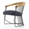 Poltrona Arpa - Tapizado tela clara - Metal Off White - Madera Cinamomo en Beige - Butacas, banquetas y puffs, Uruguay | Champagne Home, vista 3 de 5