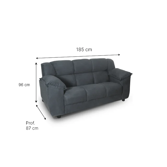 Sofá 3 Cuerpos Aguai Gris en Gris - Mesas de arrimo, Uruguay | Muebles Express, vista 3