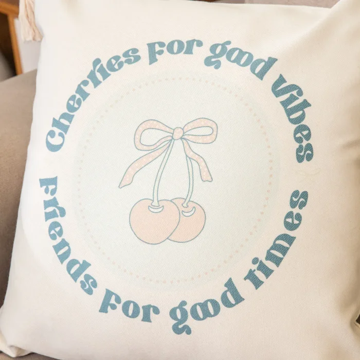 Funda de Almohadón con Flecos Cherry Good Vibes - Textiles, Uruguay | Arredo, vista 2