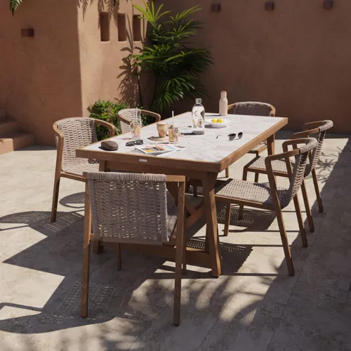Mesa comedor Gaia 6 puestos en Beige - Muebles para el exterior, Uruguay | Naterial Uruguay