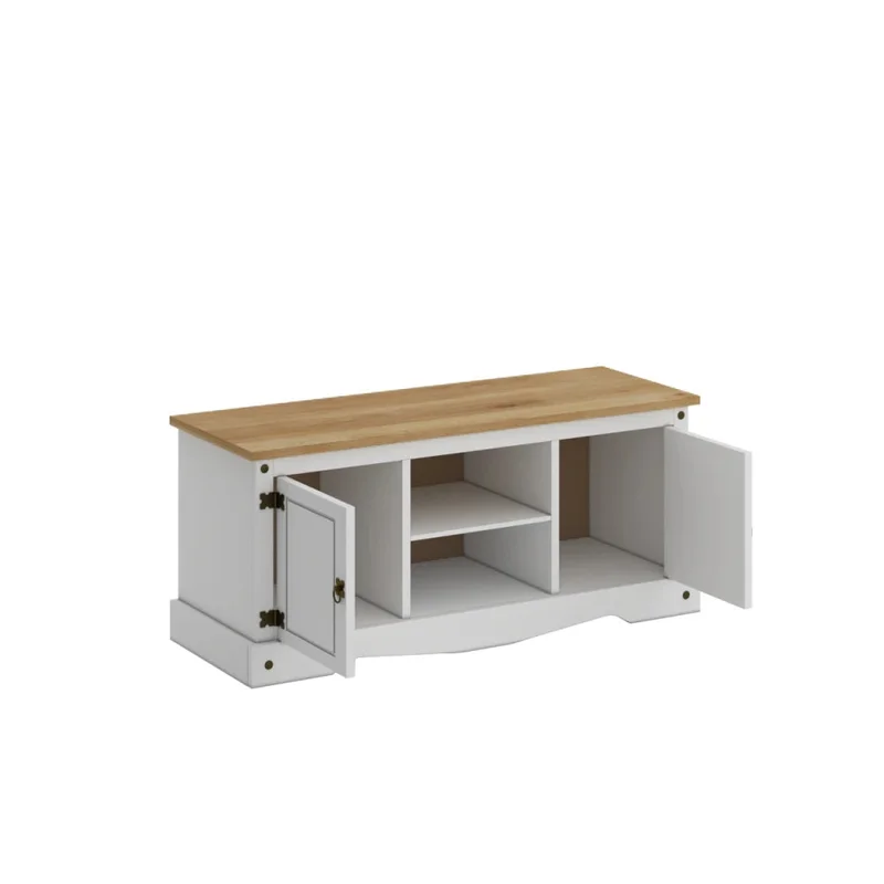 Rack 2 puertas 1 Estante - 160cm- Línea Monterrey - Blanco en Blanco - Muebles para TV, Uruguay | Ecowood, vista 3