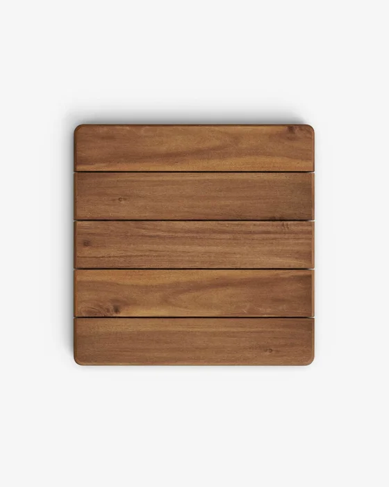 Mesa Saura de de madera de acacia acabado nogal 70 x 70 cm en Natural, Negro - Muebles para el exterior, Uruguay | Kavehome, vista 2