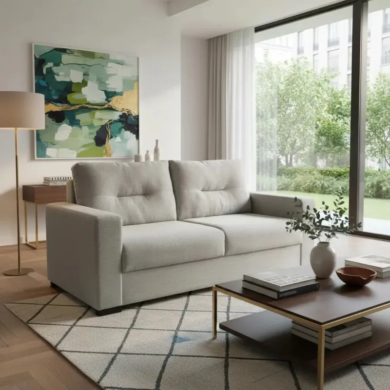 SOFA 3 CUERPOS - TAPIZADO TELA GRIS CLARO en Gris - Sillones y sofás, Uruguay | Champagne Home