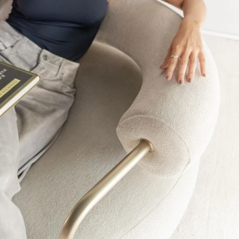 Butaca Bola - Bouclee Creme / Oro en Beige - Butacas, banquetas y puffs, Uruguay | Fábrica Italiana, vista 4