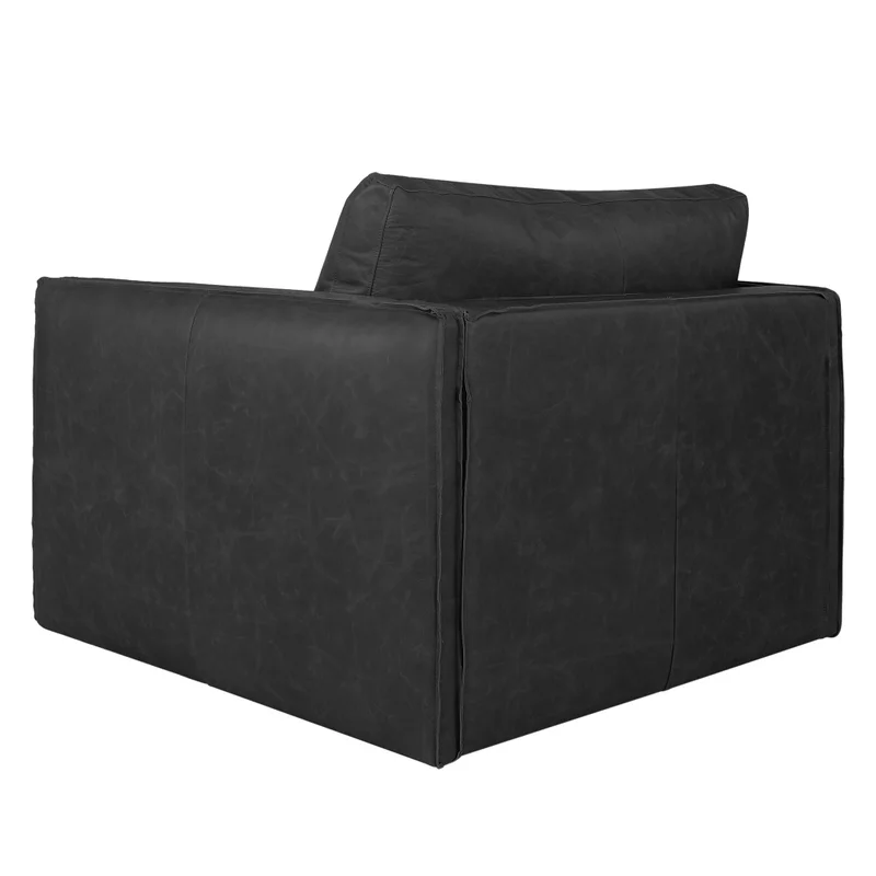Butaca 1 Cuerpo Cuero-100-natural Negro Romeo en Negro - Sillones y sofás, Uruguay | Divino, vista 4