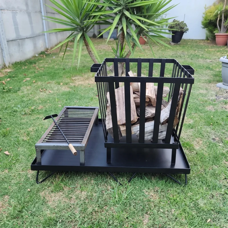 Quemador de Jardín Cubo con Base XL y Parrilla en Negro - Muebles para el exterior, Uruguay | Quemadores de Jardín, vista 3
