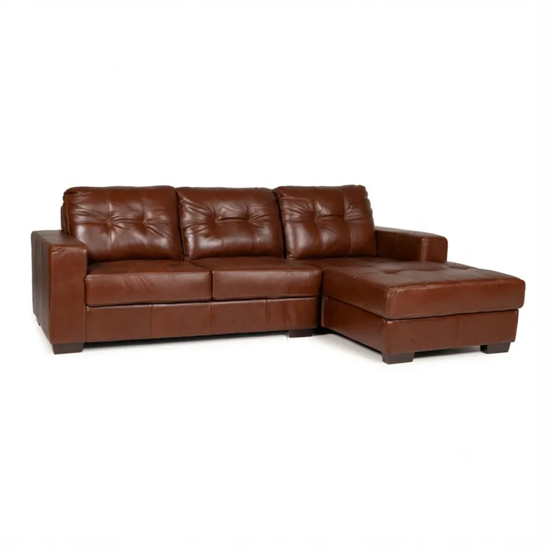 Rinconera Fargo - Cuero Básico - Chaise Derecho - 457 (Brandy) en Beige - Sillones y sofás, Uruguay | NYR