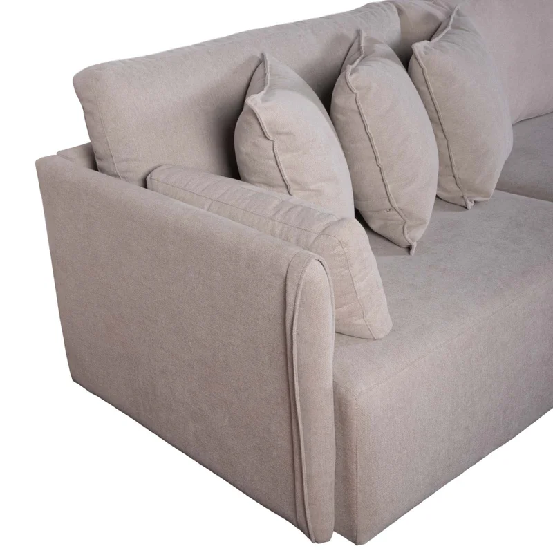 Sofá C/chaise Más De 4 Cuerpos Tela Natural-beige Amalfi Beige en Beige - Sillones y sofás, Uruguay | Divino, vista 4
