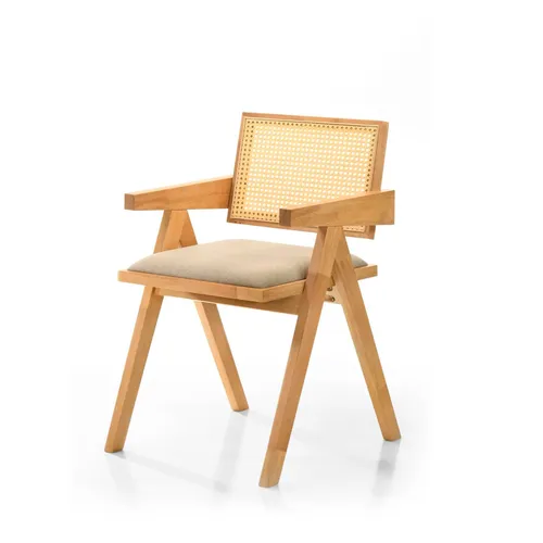Silla Phuket Inari Madera de Caucho/Rattan Natural - Natural - Butacas, banquetas y puffs, Uruguay | Berna home