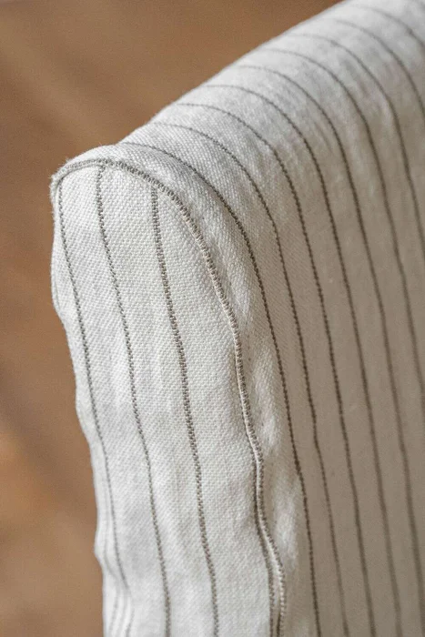 FUNDA SILLA AÑO 50 - LINO ALTO GRAMAJE RAYADO OFF WHITE en Blanco - Sillas, Uruguay | La Iberica, vista 6