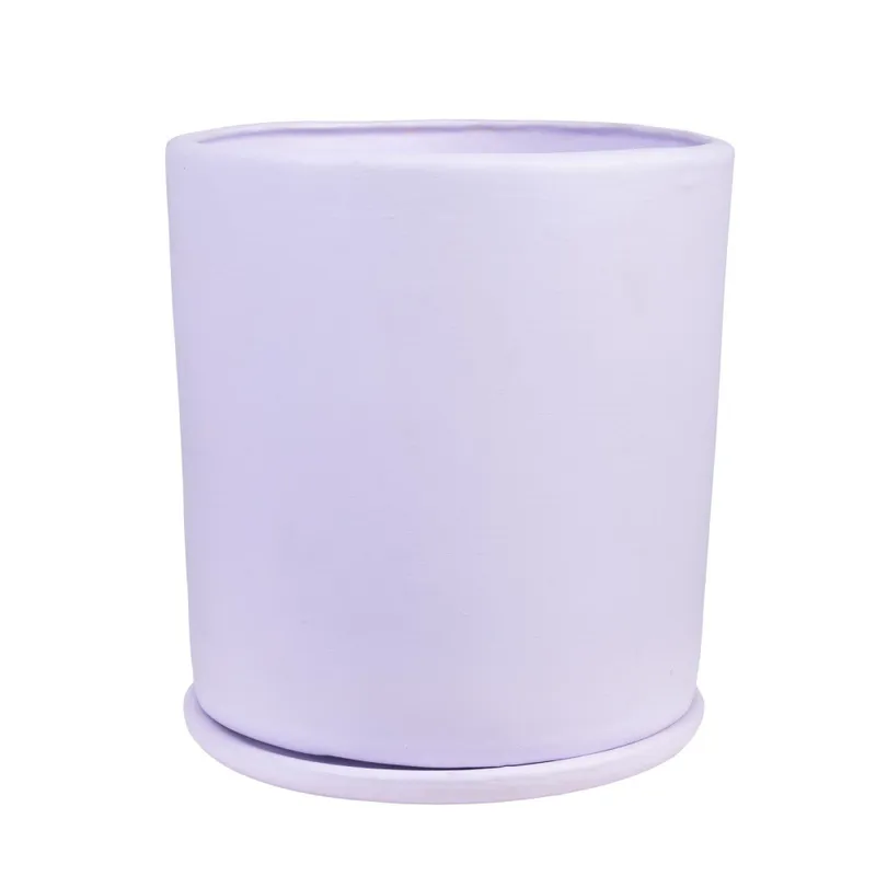 Maceta C/plato Violeta Cerámica Océano en Violeta - Jarrones, Uruguay | Divino