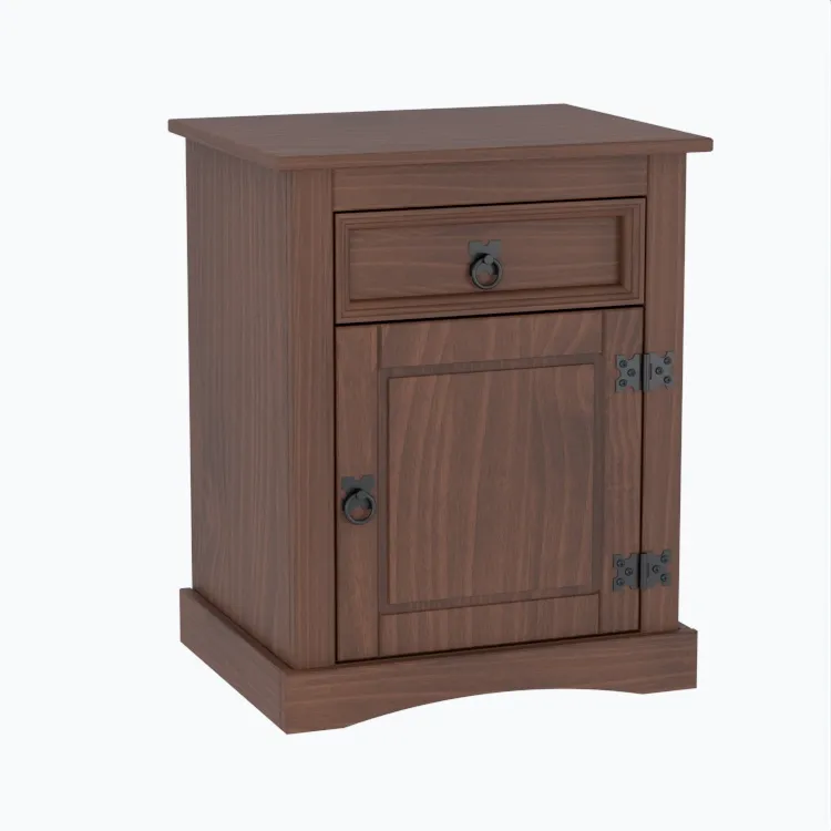 Mesa De Luz Línea Mexicana Material Pino 1 Puerta E1518 en Marrón - Sillones y sofás, Uruguay | Soy Hogar