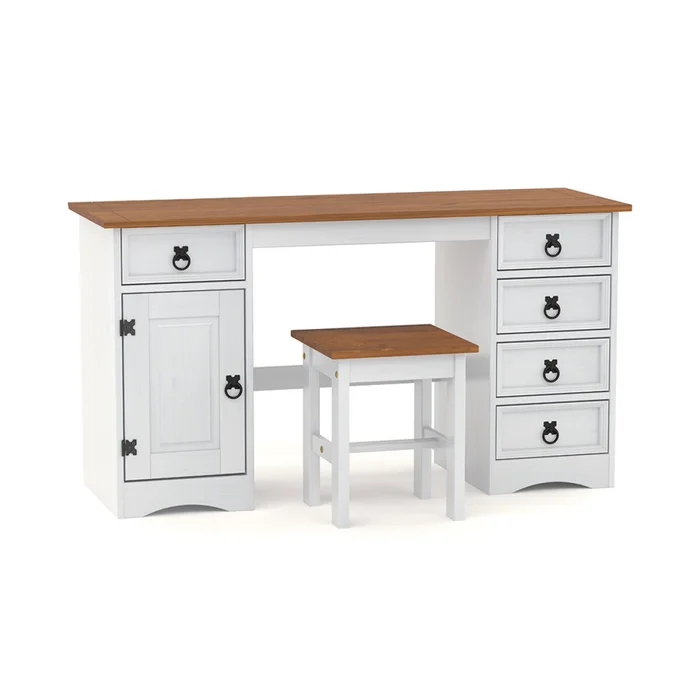 Escritorio 5C 1P Línea Naturale - Blanco/Roble en Multicolor - Escritorios y sillas de escritorio, Uruguay | La Cueva Muebles, vista 3