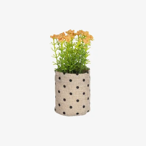 Planta artificial Leonitis leonurus con maceta de rafia 13 cm en Amarillo, Verde - Macetas, Uruguay | Kavehome