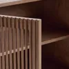 Aparador Beyla 4 puertas de chapa y madera maciza de fresno con acabado tono nogal 180 x 71,5 cm en Marrón - Aparadores y recibidores, Uruguay | Kavehome, vista 4 de 8