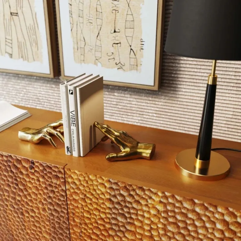 SUJETALIBRO FINGERS Bronce  en Dorado - Decoración, Uruguay | Viasono