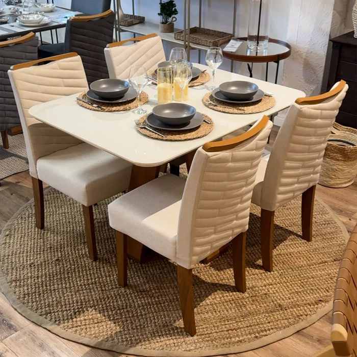 Mesa de Comedor Rectangular - Línea París - Blanco en Blanco - Mesas de comedor, Uruguay | Ecowood, vista 8