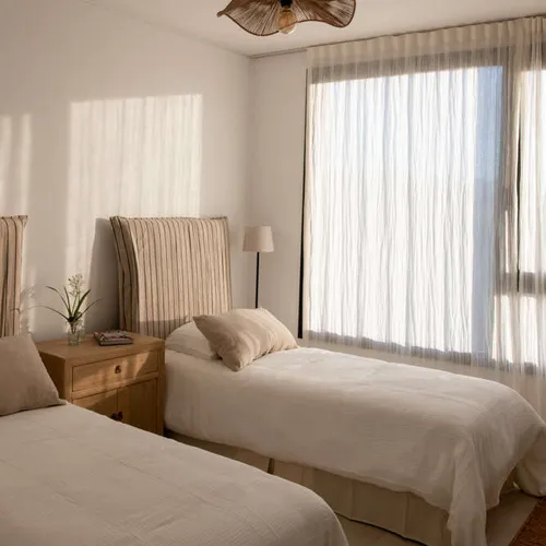 RESPALDO ALMA - LINO RAYADO - 1 PLAZA en Beige - Respaldos de cama, Uruguay | La Iberica