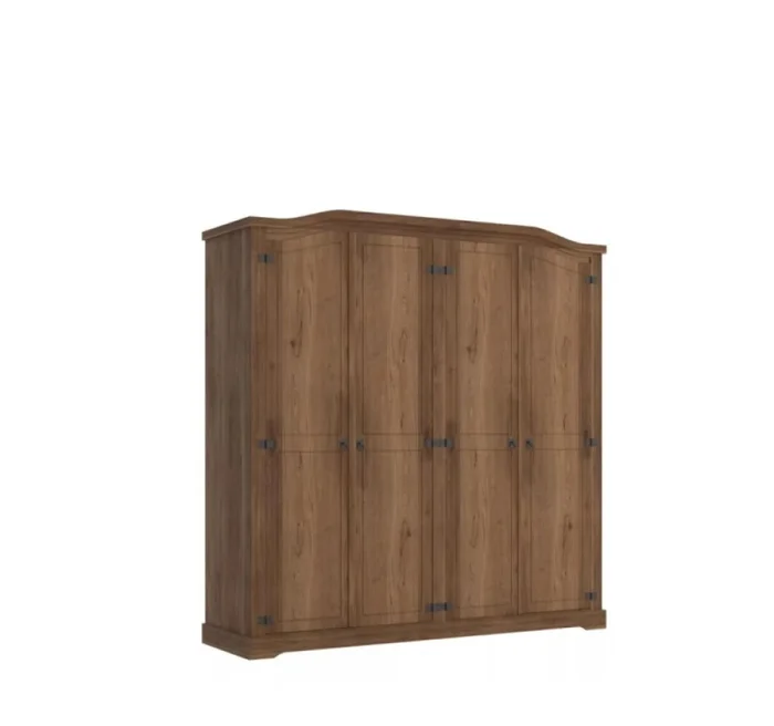 Ropero Mexicano 4 Puertas Curvo Nogal 100% Madera en Marrón - Roperos y placares, Uruguay | Albanés