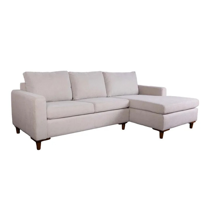 Sofá C/chaise Más De 4 Cuerpos Tela Natural-beige Napoli Beige en Beige - Sillones y sofás, Uruguay | Divino, vista 3