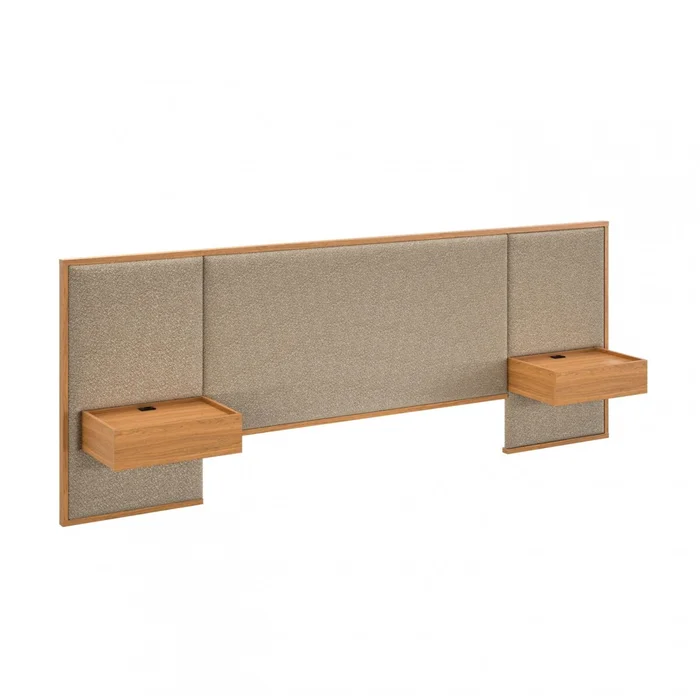 Respaldo 2 plazas con mesa de luz Gael - Moderna - Marrón en Marrón - Respaldos de cama, Uruguay | Rústico Hogar, vista 2