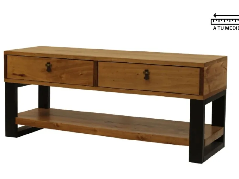 Rack IRON 1.40m en Madera natural - Muebles para TV, Uruguay | Finkel