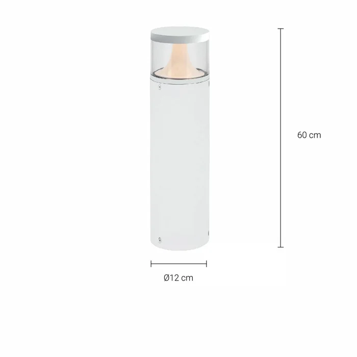 Luminaria Bolardo Exterior 9W Kane 60cm Blanco en Blanco - Lámparas de pie, Uruguay | Unilux, vista 3