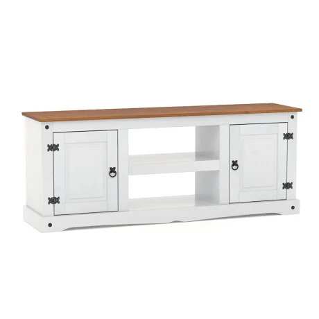 Rack 2 Puertas Línea Naturale 170 cm - Blanco/Roble en Multicolor - Muebles para TV, Uruguay | La Cueva Muebles, vista 7