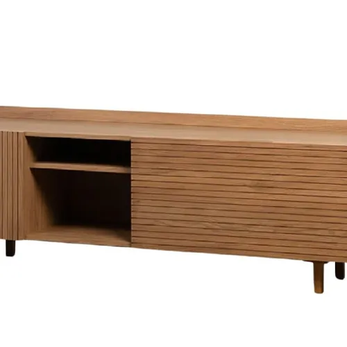 Rack PLISSE 1.80 m Madera en Madera natural - Muebles para TV, Uruguay | Finkel