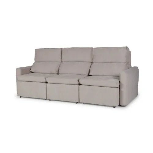 Sofá Santiago (Rebatible) - Tela Microfibra - 3 cuerpos - TC 1010 (Beige) en Gris - Sillones y sofás, Uruguay | NYR
