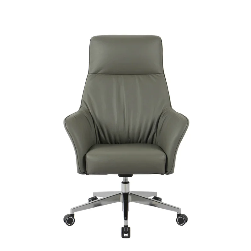 Silla De Oficina Gerencial Metal-y-cuero Gris Hierarchy en Gris - Escritorios y sillas de escritorio, Uruguay | Divino, vista 3