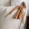 Almohadón puntas flecos en Gris - Textiles, Uruguay | Dreams On Time, vista 2 de 2
