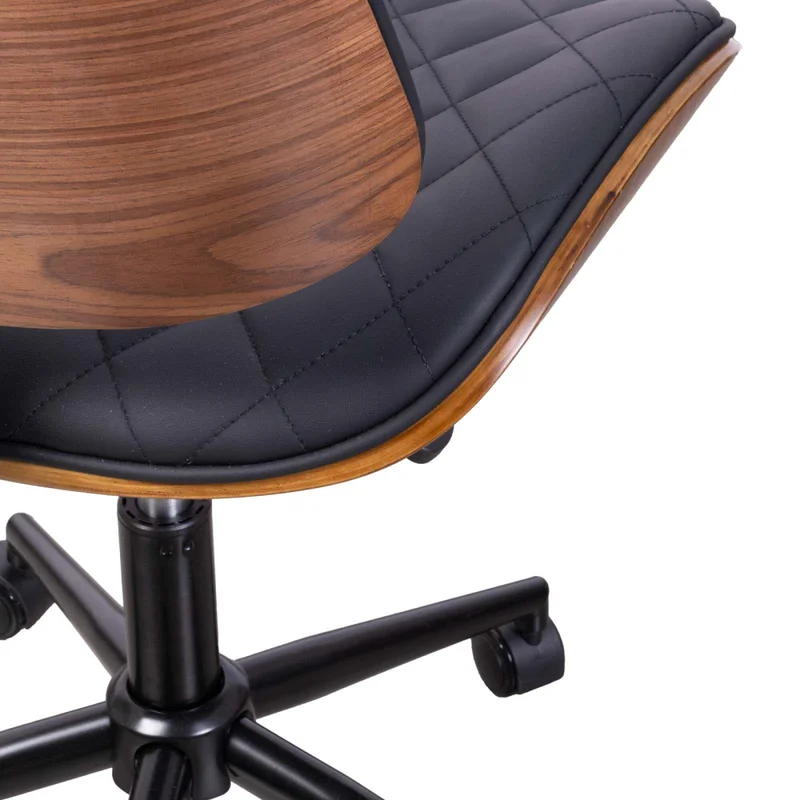 Asiento Oficina Madera-y-pu Negro Elegant en Negro - Sillas de escritorio, Uruguay | Divino, vista 6