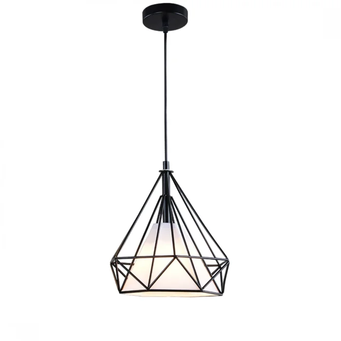 Colgante jaula negra diamante 38cm en Blanco - Lámparas colgantes, Uruguay | La Perla, vista 2