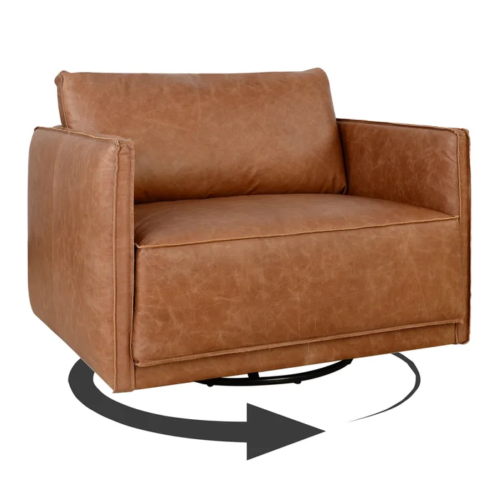 Butaca 1 Cuerpo Cuero-100-natural Marron Romeo Camel en Beige - Sillones y sofás, Uruguay | Divino, vista 6