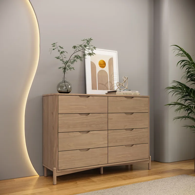 Cómoda Nest Madera 8 Cajones en Madera natural - Cómodas, Uruguay | Divino