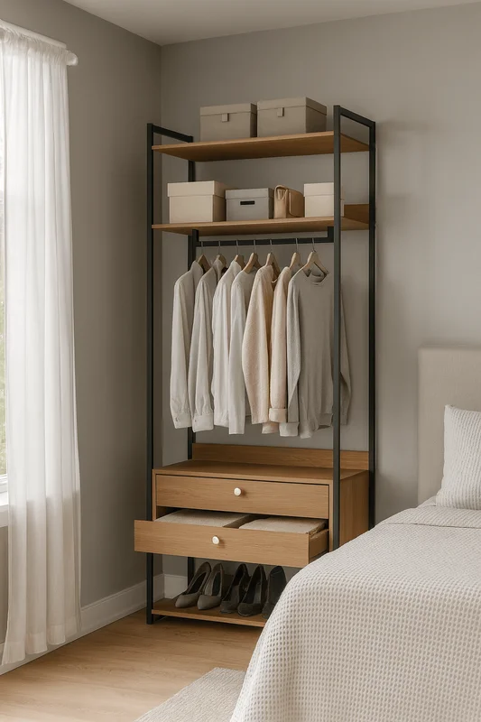 Closet Abierto Modular P47 - Linea Industrial en Madera natural - Roperos y placares, Uruguay | Balton, vista 4