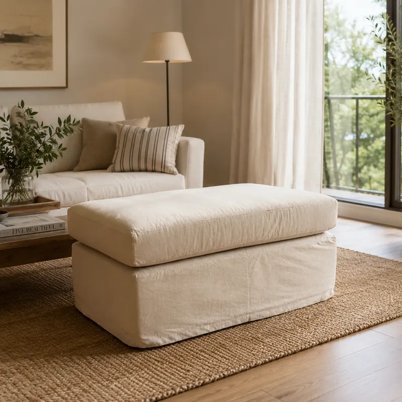 Banqueta Bruna en Beige - Butacas, banquetas y puffs, Uruguay | Decilo con Alma