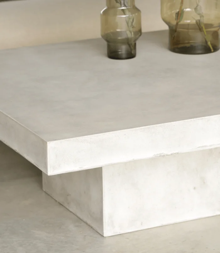MESA LIVING CUADRADA CEMENTO 110X43 WEATHERED CREAM en Gris - Mesas de living, Uruguay | Masinfinito Casa, vista 2